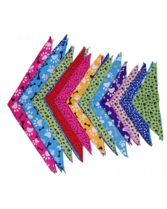 Cozymo Bandanas Assorted Paw & Bone Patterns, 72 Pack