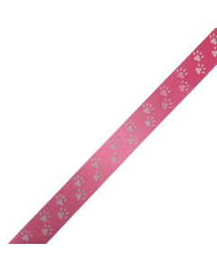 Fancy Finishes Ribbon, Paw Prints (Pink & White)