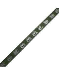 Fancy Finishes Christmas Ribbon, Silver Bells (Green)