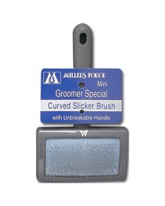 Millers Forge Groomer Special Curved Slicker Brush with Unbreakable Handle, Mini