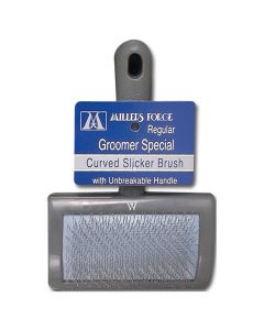 Millers Forge Groomer Special Curved Slicker Brush with Unbreakable Handle, Medium