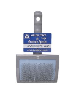 Millers Forge Groomer Special Curved Slicker Brush with Unbreakable Handle, Large
