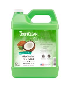 Tropiclean Oatmeal & Tea Tree Medicated Itch Relief Pet Shampoo, 1 Gallon