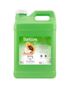Tropiclean Papaya & Coconut Luxury 2-in-1 Pet Shampoo & Conditioner, 2.5 Gallon
