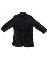 Cozymo 3/4 Sleeve Bling Zip-up Fitted Grooming Jacket, S-L