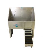 Groomer's Best Walk-Through Bathing Tub With Left Faucet, Right Ramp, 58"