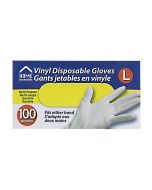 Home Essentials Vinyl Disposable Gloves, Large - 100 Pack
