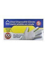 Home Essentials Vinyl Disposable Gloves, Small - 100 Pack